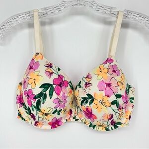 Victoria's Secret PINK T Shirt Wear Everywhere Bra Pink & Green Size 32DD